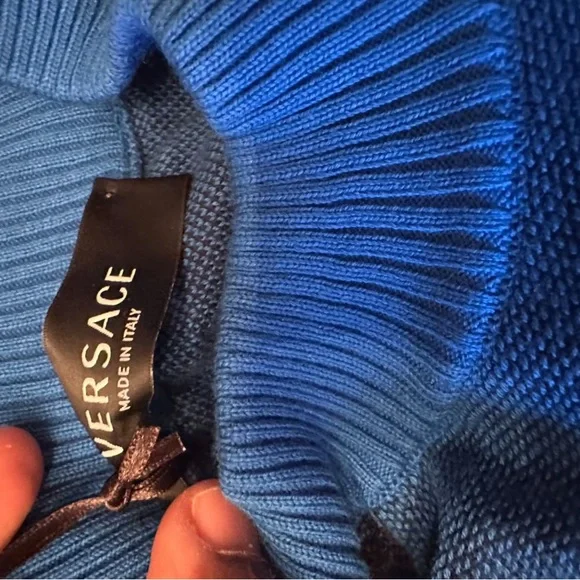 Versace Blue and Black Medusa Crewneck Sweater - Picture 4 of 6